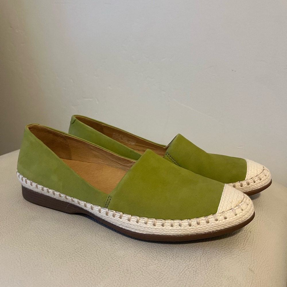 DANSKO LESLEY LEATHER ESPADRILLES SLIP-ONS FLATS WOMENS SIZE 37
